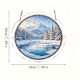 thumbnail image 3 of Yangka Winter Snowy Mountain Acrylic Puzzle Suncatcher, Nature Scenery Stained Glass Effect Window Hanging, Home Decor, 3 of 7
