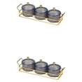 thumbnail image 1 of Platos para refrigerios Bewildely Contenedor de almacenamiento bandeja de frutas 3 tazones 3 Cuencos Gris 2Conjunto, 1 of 1