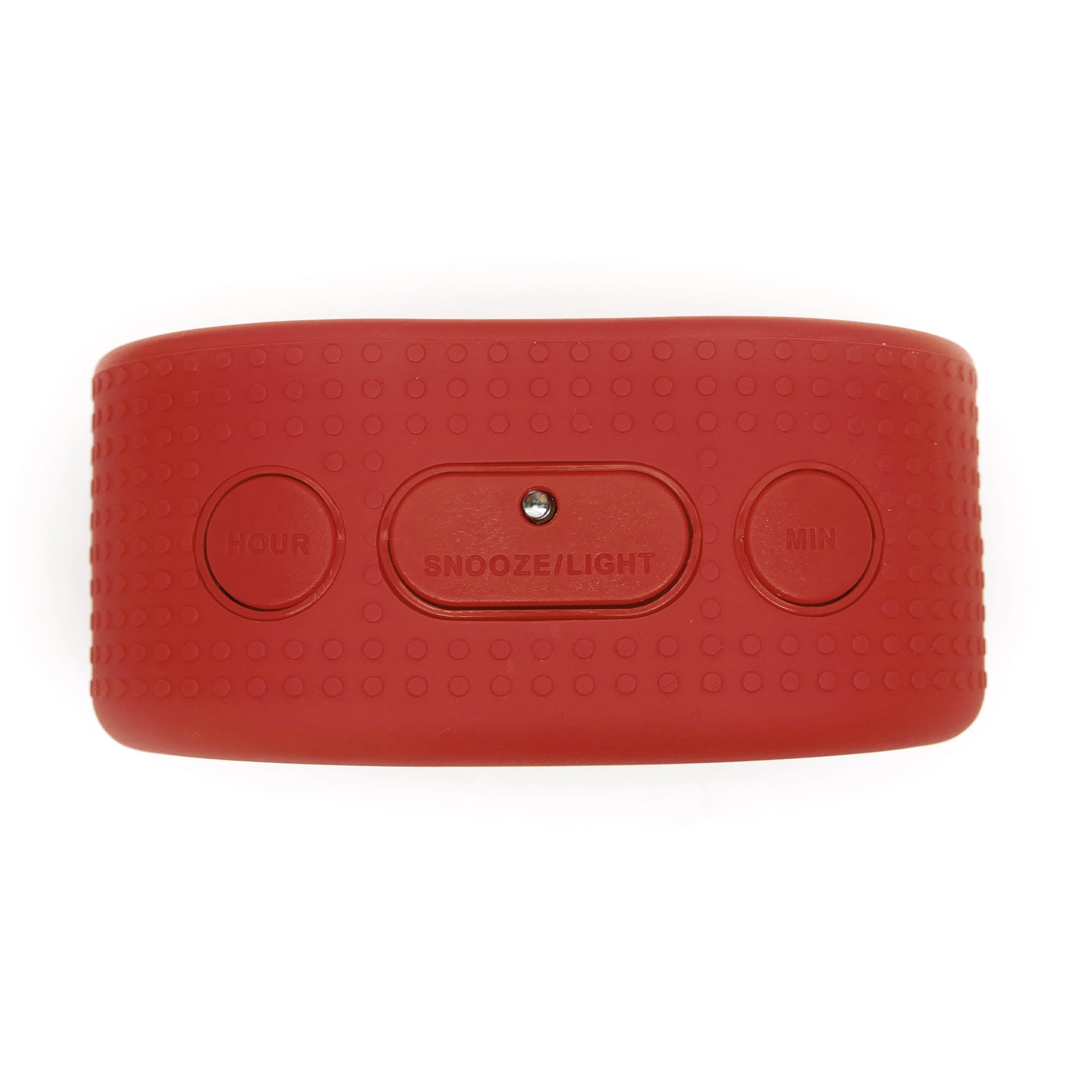 Timelink Rubber Smartlight Fashion Digital LCD Standard Alarm Clock - Red