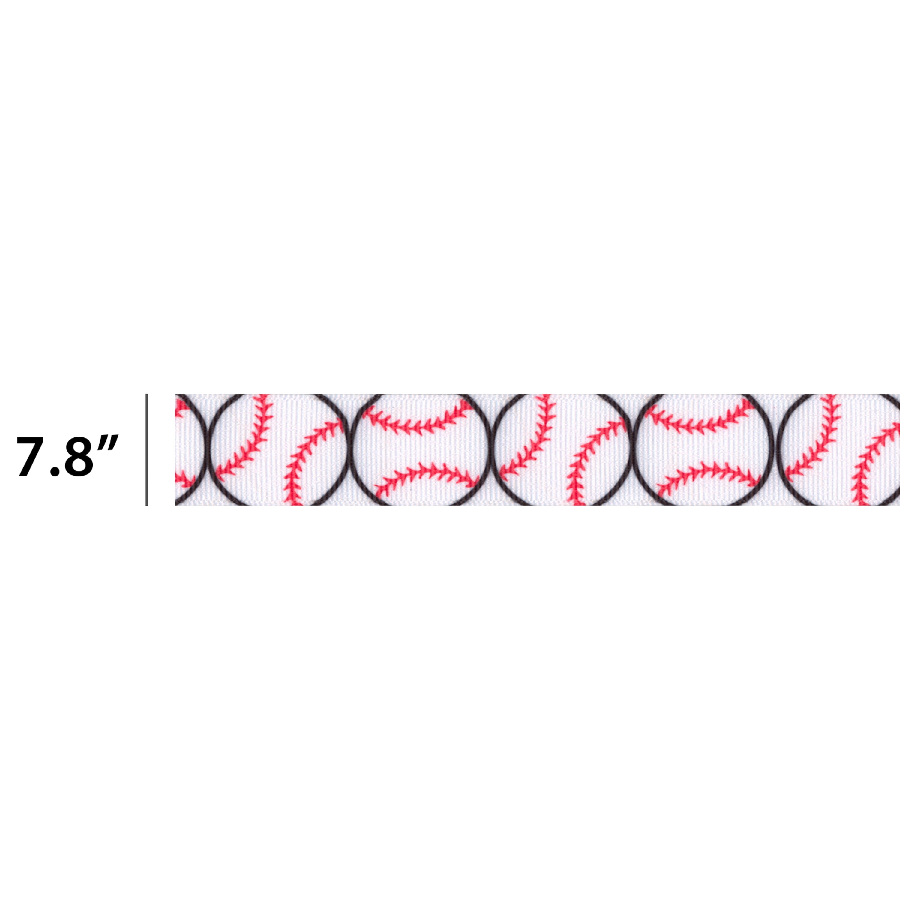 (4 pack) Offray Ribbon, Black White Red 7/8 inch Baseball Grosgrain Ribbon, 9 feet
