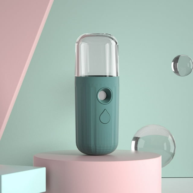 Nano Spray Water Meter Sprayer Steam Face Facial Humidifier Cold Spray Machine Moisturizing Beauty Instrument, Dark Green