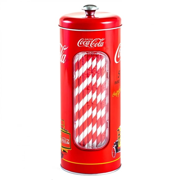 Coca-Cola Retro Straw Tin Canister