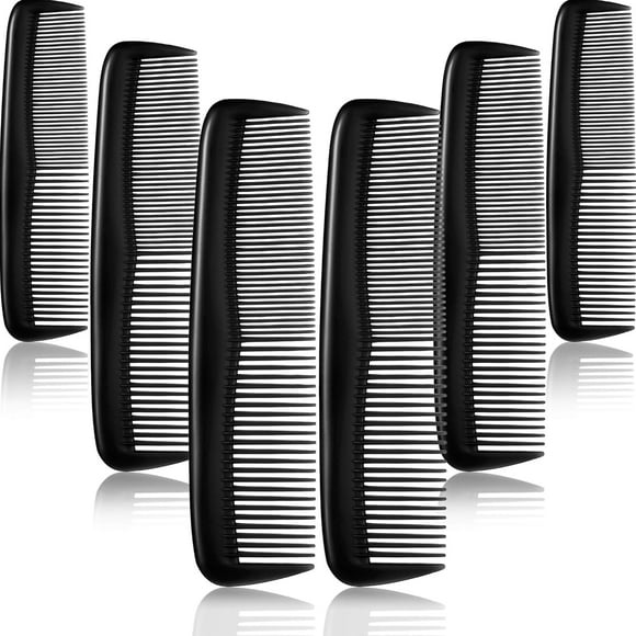 Travel-Friendly Hair Combs, Men Combs, Styling Combs, Beard Combs, Barbers Plastic Combs, Designed for Most Hair Types, Enhances Shine and Luster, Safe for Skin (Black)