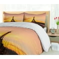 thumbnail image 5 of Ambesonne Eiffel Tower Duvet Cover Sets, Sun View Old Paris, 2-King, Marigold Rose Brown, 5 of 7