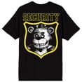 thumbnail image 7 of Five Nights At Freddy's Security Freddy Badge Adult Black Crew Neck Short Sleeve T-shirt-XS, 7 of 7