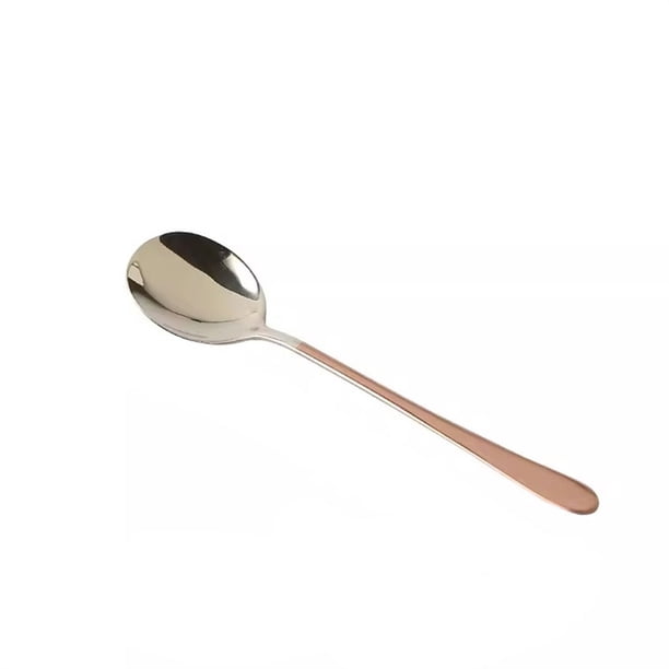 Cuchara de acero inoxidable 304, bonita cuchara de arroz for mezclar en el hogar, cuchara de sopa con mango largo