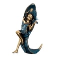 thumbnail image 1 of Estatua de niña Soledad con plumas figura decorativa para fotografía adorno decorativo Azul, 1 of 9