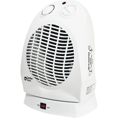 Comfort Zone Compact Portable Oscillating Space Heater Personal Fan Unit,  White | Walmart Canada