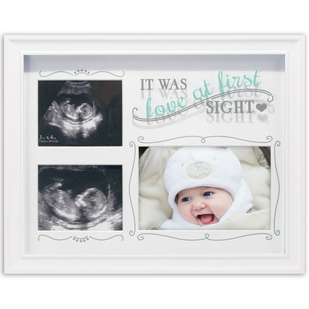 Ceramic Baby Picture Frame - Malden Love At First Sight Decorative Baby Sonogram & Newborn Picture Frame