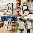 thumbnail image 3 of Kuiaobaty Dinosaur Bone Print Backpack Set with Lunch Bag for Kids 17 Inch Backpack and Pencil Case with Zipper Reusable Insulated Lunch Box and Pencil Pouch for School Camping, 3 of 7