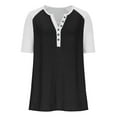 thumbnail image 6 of Levmjia Women's Tops Casual Short Sleeve Blouse V-Neck Button Down T-Shirt Fabric Soft Comfort Breathable Loose Fit Home Daily Everyday Wear Summer, 6 of 8