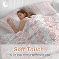 thumbnail image 5 of Pink Gray Botanical Bedding 3 Piece Duvet Cover Set Twin Size, Pastoral Spring Summer Leaf Aesthetics Soft Microfiber Comforter Cover with Zipper Closure & Pillowcases, FadeResistant Quilt Cover, 5 of 9
