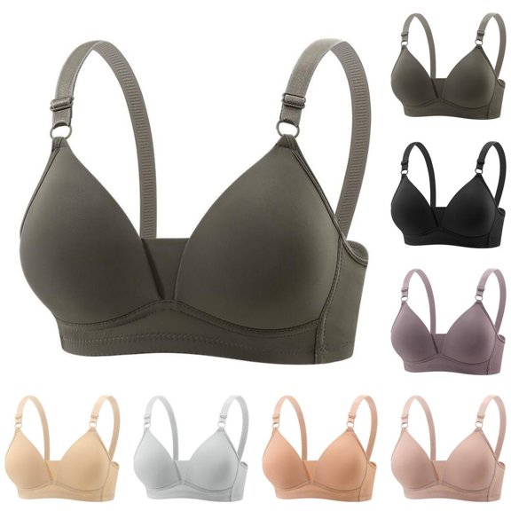Women'S Wirefree Seamless Bra for Small Chest with Gathered Support, Everyday Comfort in Soft Stretch Nylon Fabric 34