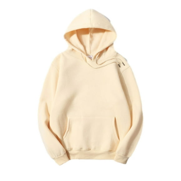LMKIHUSA Mens Plain Hoodies Drawstring Long Sleeve Comfy Sweatshirts Casual Trendy Loose Sherpa Workout Pullovers with Pockets Khaki,XXL