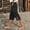 Women's Side Button Capris-Black, variant on Women's Casual Capri Pants with Side Snap Buttons Elastic Waist Loose Fit Cropped Trousers Fashionable Functional Button Down Side Slit Pants