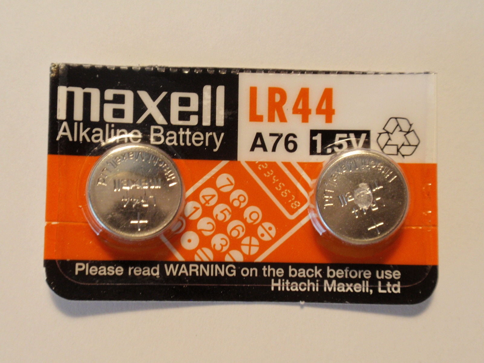 LR44-BP10 - Maxell LR44 Alkaline Battery. Replaces 157, A76, AG13, G13A,  GPA76, KA76, L1154, PX76A, PX76AB, RW82, SB-F9, V13GA