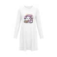 thumbnail image 5 of Taqqpue Womens Cotton Nightshirt Long Sleeve Crew Neck Halloween Zombie Print Loose Fit Knee Length Casual Pullover Soft Sleep Dress Oversized Sleepwear for Women Big Plus Sizes, 5 of 5