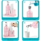 thumbnail image 5 of Dispensador de enjuague bucal Bivclaz de vidrio de 500 ml con portavasos, color rosa, 5 of 7