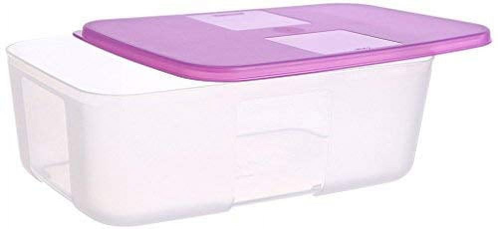 Tupperware SET of TWO Sheer Clear Mates Square MEDIUM 2 & 3 w/ PINK PU –  Plastic Glass and Wax ~ PGW