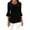 Black-Shirts, variant on Womens Shiny Mesh Round Neck Tops Trendy Solid 3/4 Petal Sleeve Tops Party Casual Breathable Shirts
