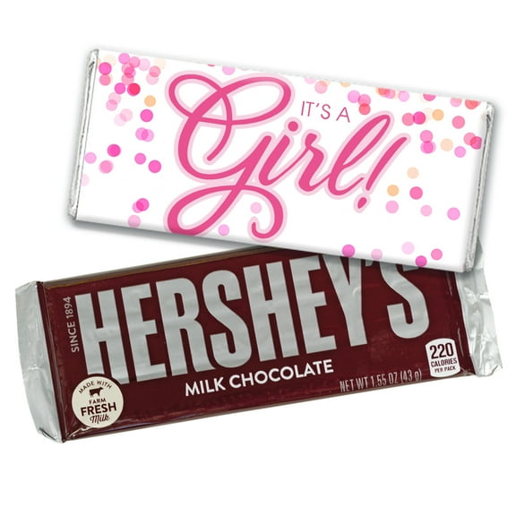 36ct It's a Girl Baby Shower Candy Party Favors Hershey's Chocolate Bars by Just Candy