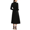 thumbnail image 3 of INSPIRE CHIC Robe Chemise Plissée pour Femmes Manches Longues Col Montant Fluide Décontractée Midi m Noir, 3 of 6