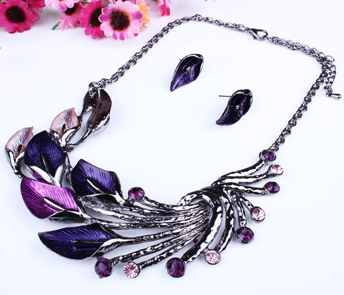 DEVINE || Statement Purple Necklace with Earrings & Tikka – Jewellery By  Alirah