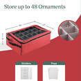 thumbnail image 2 of Tiny Tim Totes Ornament Storage Box with 48 Compartments and Dividers, Red, 2 of 6
