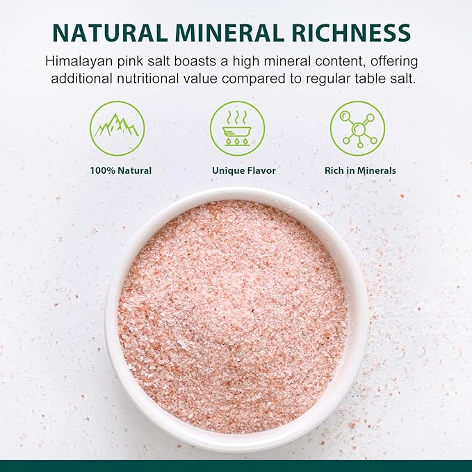 Soeos Himalayan Pink Salt,  5 lb Each, 2 Pack,Fine Grain