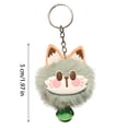 thumbnail image 3 of Plush Cat Keychain Faux Fur Pom Pom Cartoon Cat Bag Charm Keyring Accessory for Backpack Handbag Keys, 3 of 4
