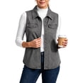 thumbnail image 2 of VBVC Women's Sleeveless Curved Hem Denim Vest , Button Down Jean Vest For Women, S-2XL, 2 of 8