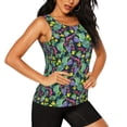 thumbnail image 2 of Xecao Watercolor Cactuses print women's scoop neck, loose-fit workout tank tops for the gym., 2 of 9