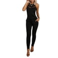 thumbnail image 3 of Femmes Slim See Through Mesh Pull Sans Manches Shirt, 3 of 4