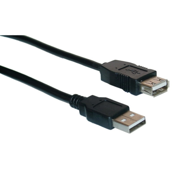 USB 2.0 Extension Cable, Black, Type A Male to Type A Female, 10 foot