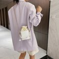 thumbnail image 4 of Bolso de hombro con caja cuadrada para mujer, minibolso con cordón y cadena de perlas de PU (blanco) Tmvgtek Oficina Multiescena Multifunción, 4 of 9