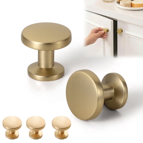 Goldenwarm 5 Pack champagne bronze cabinet knobs, brushed brass cabinet knobs, gold dresser knobs, brass and bronze cabinet knobs, Modern Kitchen Drawer Handles Minimalist Dresser Hardware