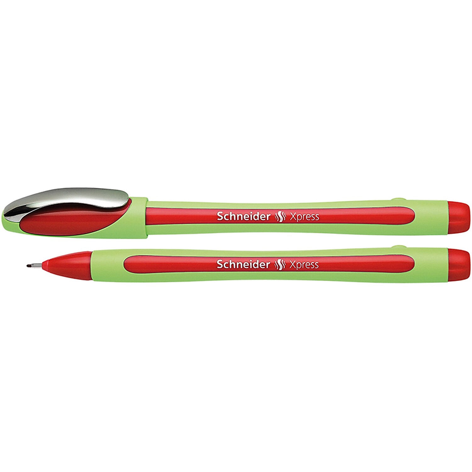 Schneider Xpress Fineliner Pen, Fiber Tip, 0.8 mm, Red, Pack of 10