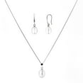 thumbnail image 1 of Drop Genuine Pearl Hook Earring & Necklace Set, 1 of 1