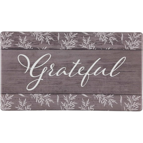 J&V TEXTILES Kitchen Runner Rugs Anti-Fatigue mats,Non Slip Waterproof Ergonomic Comfort Mat for Kitchen, Floor Home, Office, Sink, Laundry Grateful, 20" x 36"