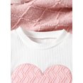 thumbnail image 5 of aturustex Little Girls 2Pcs Casual Skirt Outfit 1T-6T Toddler Round Neck Pullovers Heart Pattern Long Sleeve Tops Elastic Waist Mini Skirts Kids Cute rm Winter Fall Clothes Set for Baby Girl, 5 of 9