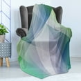 thumbnail image 4 of Teal and White Soft Flannel Fleece Blanket, Abstract Triangles Angled Shapes Geometrical Contemporary Futuristic Design, Cozy Plush for Indoor and Outdoor Use, 50" x 70", Multicolor, by Ambesonne, 4 of 5