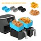 thumbnail image 2 of 2 piezas de olla de silicona para freidora de aire, revestimiento para freidora de aire, cesta de silicona resistente al calor, bandeja rectangular para hornear para horno, microondas, azul, 2 piezas, 2 of 6