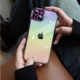 thumbnail image 5 of for iPhone 13 Case Crystal Laser Florescent Iridescent Bling Luxury Clear Case Camera Protection + Screen Protector Shockproof Protective Elegant Edge Cover iPhone 13 Case -Purple, 5 of 11
