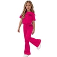 thumbnail image 6 of Fnooota Girls Summer Outfit Sets, Graphic Casual Short Sleeve Kids' Clothing Sets Girls' 2 Piece Sets Hot Pink Size 14, 6 of 6