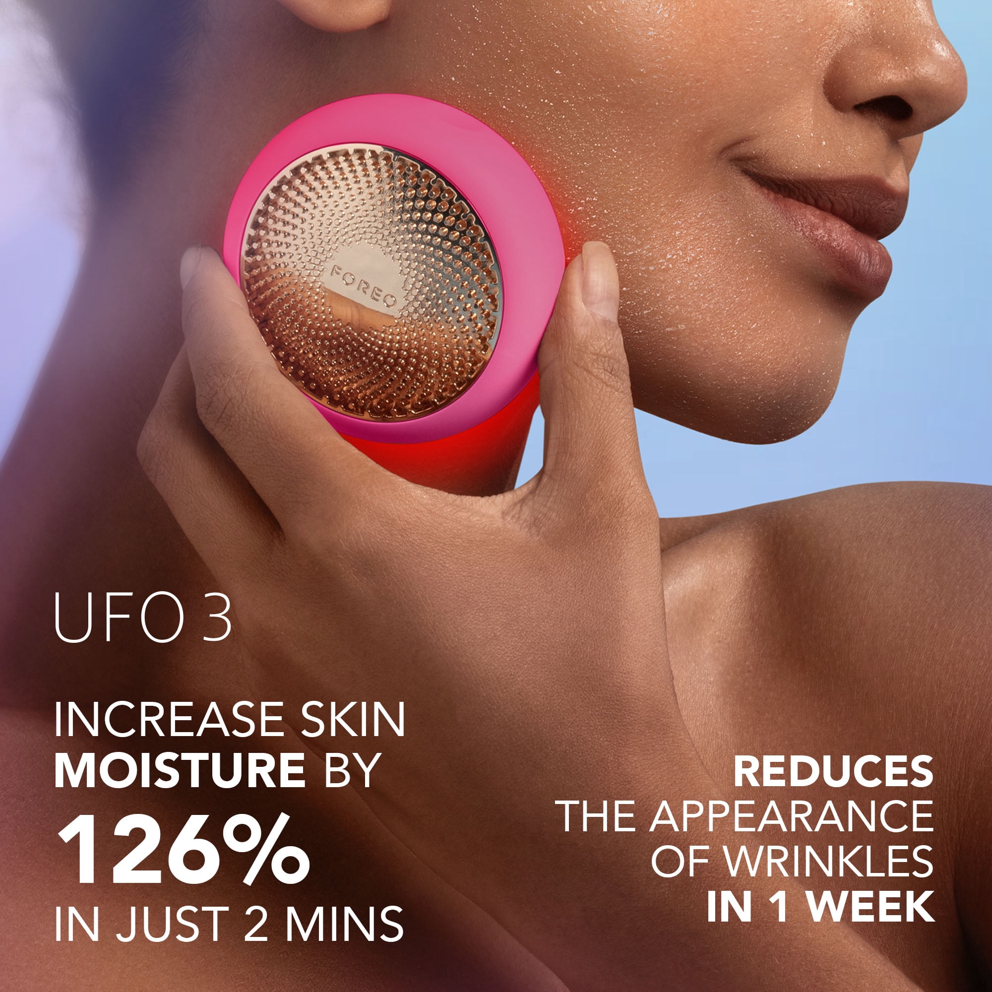 FOREO UFO 3 Hyper Hydra Facial Treatment Device Silicone Bundle with 14 UFO Activated Masks and Hydrating Night Mask, 0.5 oz