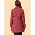 thumbnail image 4 of Abrigo De Invierno Con Botón Delantero Y Cuello Peter Pan Para Mujer Rojo Apagado S, 4 of 6