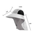 thumbnail image 3 of Solid Colour Sunscreen Sun Hat Mesh Hole Breathable Large Shawl Fisherman Hat Hiking Sun Hat, 3 of 5