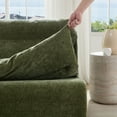 thumbnail image 4 of HomePerch Armless Lounge Chair, Single Sofa Chair with Backrest, Comfy Lazy Floor Seating for Living Room, Bedroom, or Office, Polyester Upholstered,Green, 4 of 10