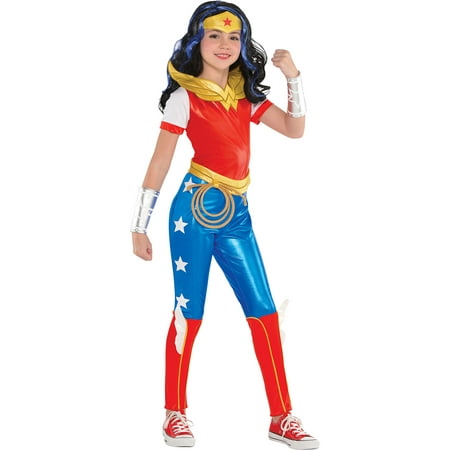 Costumes USA DC Super Hero Girls Wonder Woman Jumpsuit Costume for Girls, Includes Jumpsuit and a Headpiece