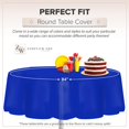 thumbnail image 3 of HAHDAXIA Nappe de Fête Jetable Standard en Plastique Bleu [Lot de 6] Housse de Table Ronde 84 Pouces pour Usage Intérieur et Extérieur, 3 of 7